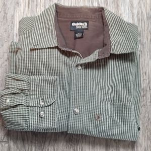 Guide Series green plaid long sleeve button up Men's Shirt Size XLT